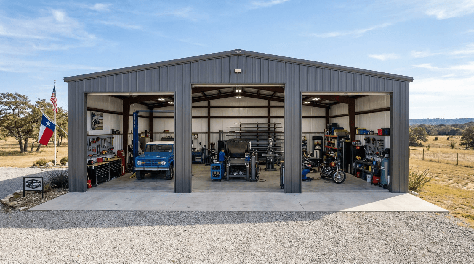 Residential metal shop and garage built in Medina County